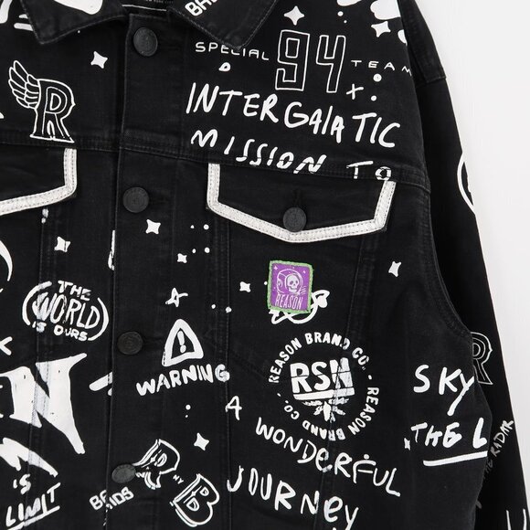 Reason Brand Clothing Space Denim Jacket XXL - Picture 5 of 11